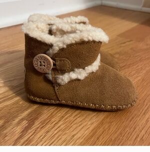 UGG Lemmy II Chestnut Suede & Sheepskin Infant Toddler Booties Size 0/1